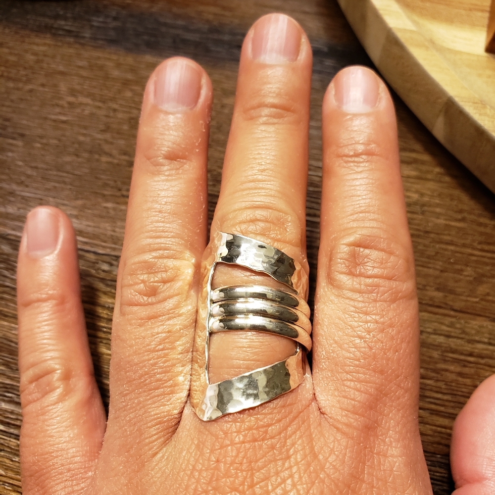 Sterling Silver Modernist Ring - image 1